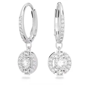 Swarovski Sparkling Dance Round Hoop Earrings White, Rhodium plated -5627349