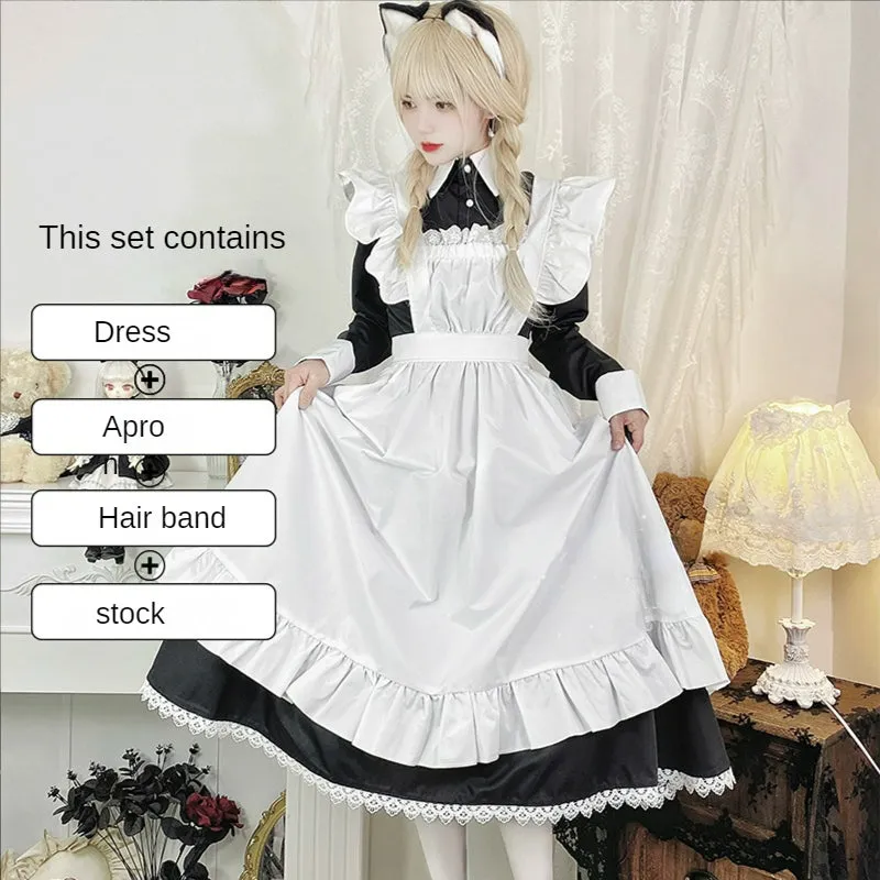 Sweet Classical Neko Maid Long Dress Short Sleeves ON656