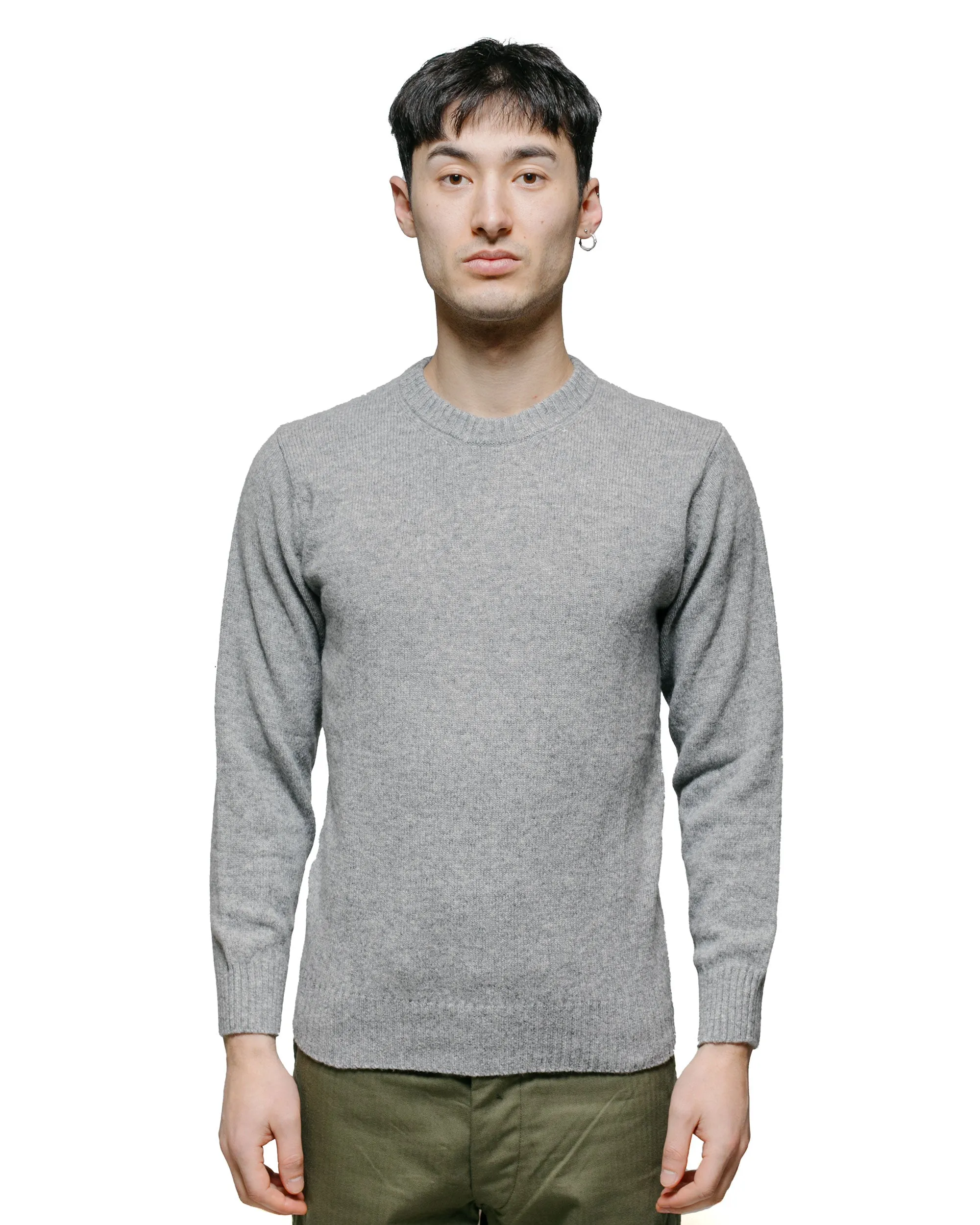 The Real McCoy's MC21114 Wool Crewneck Sweater Grey