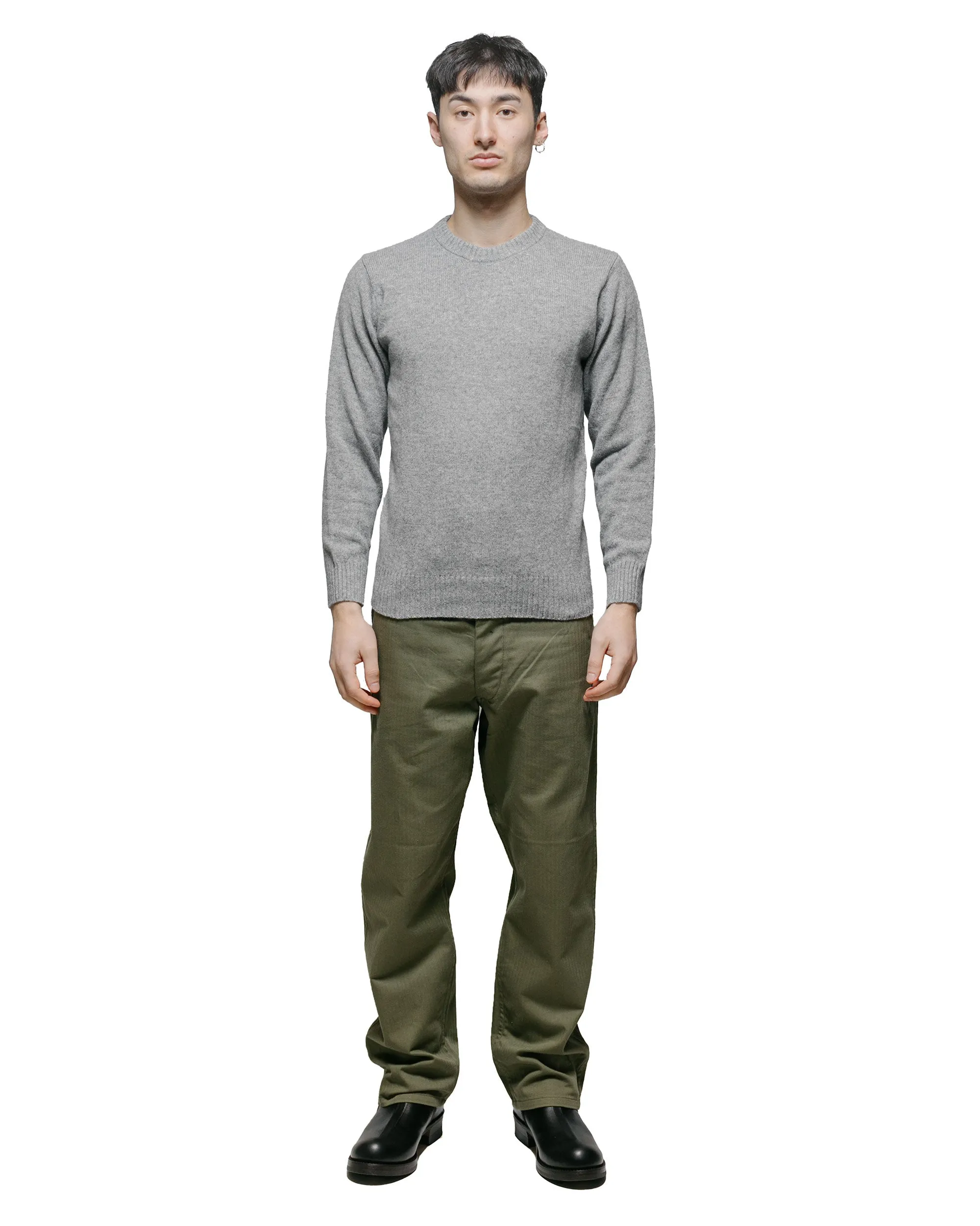 The Real McCoy's MC21114 Wool Crewneck Sweater Grey