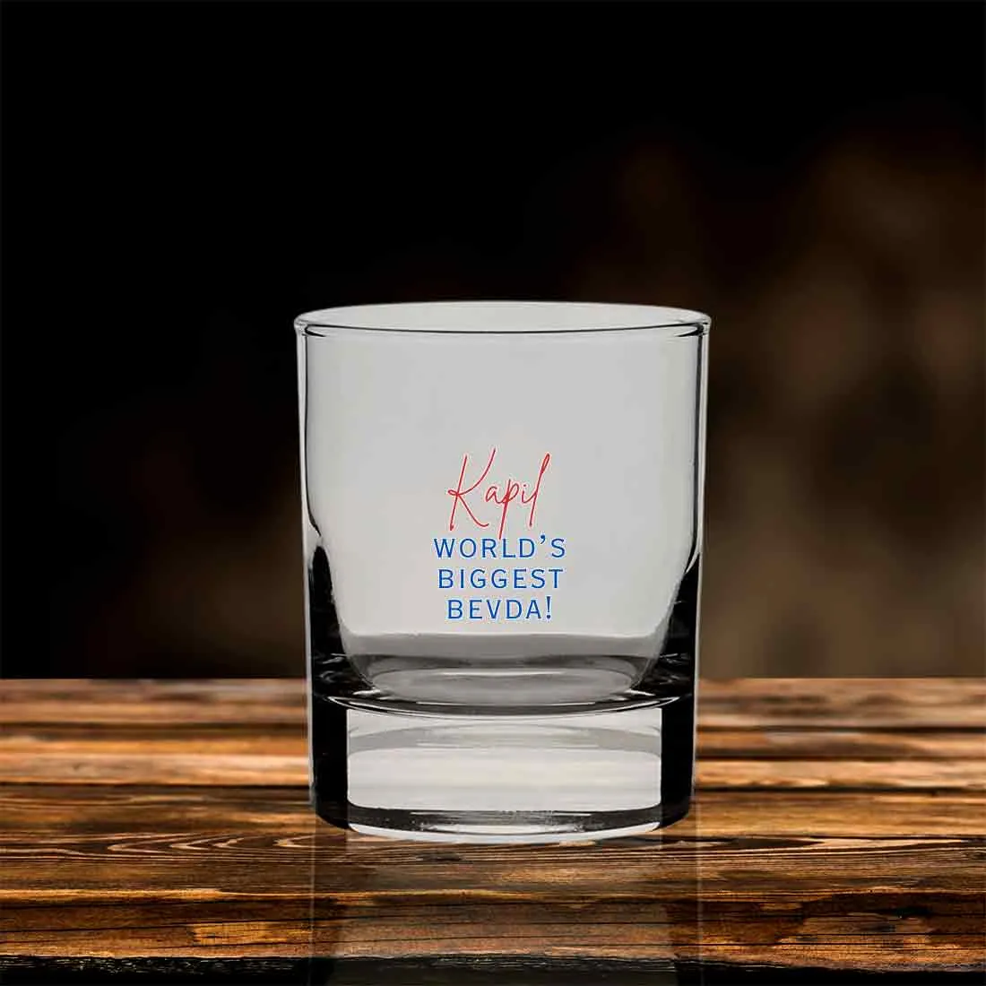 Unique Whiskey Glasses - Customized Name on Colored Printed Scotch Glass