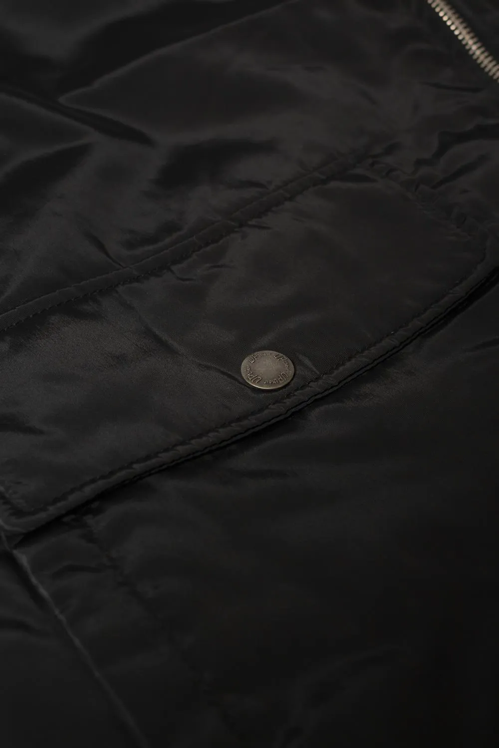 Uptheir Huck Padded Bomber Jacket With Hood - Black