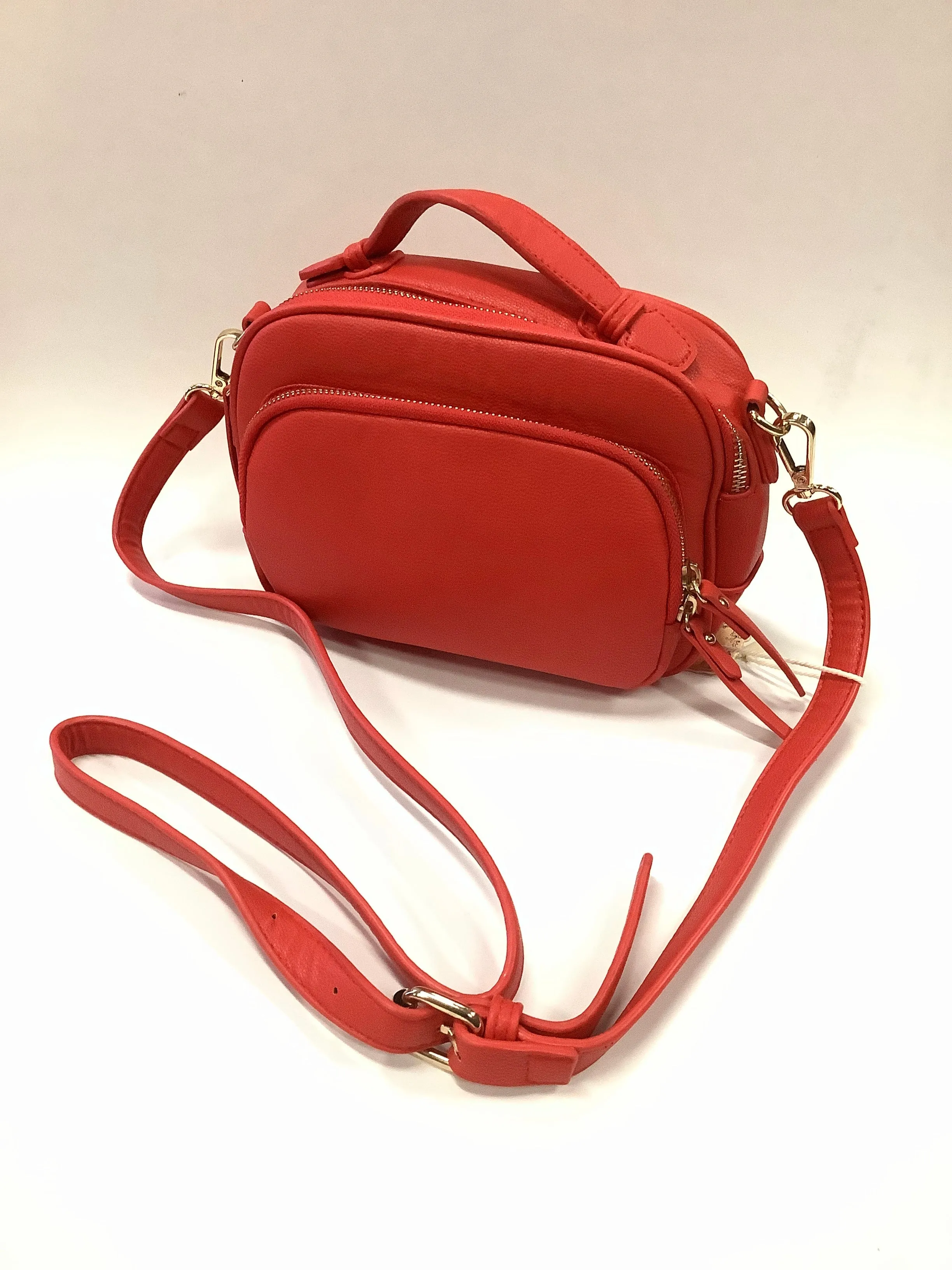  Vegan Leather Shoulder Bag in Snowcrab Red  