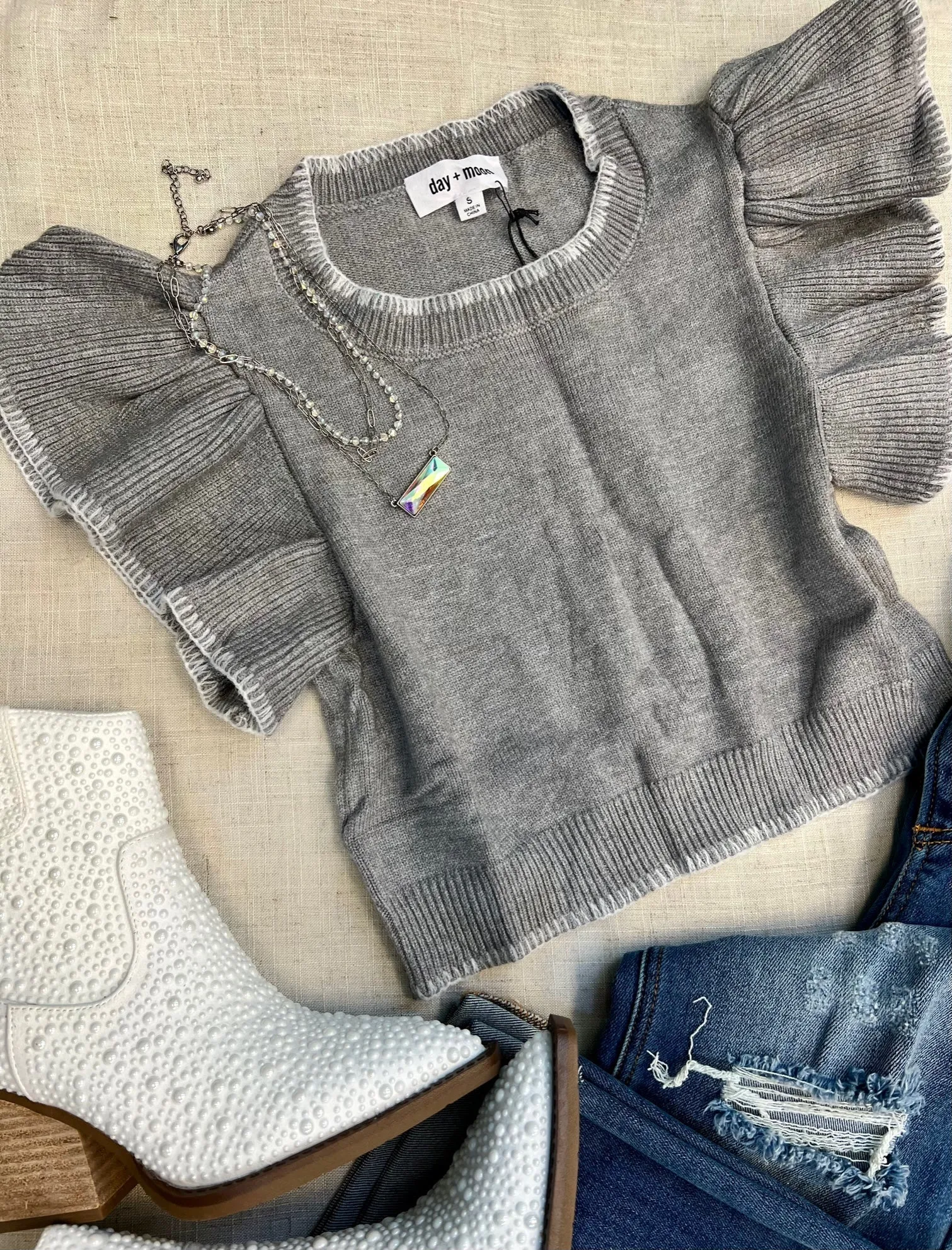 Wardrobe Staple Grey Cropped Sweater