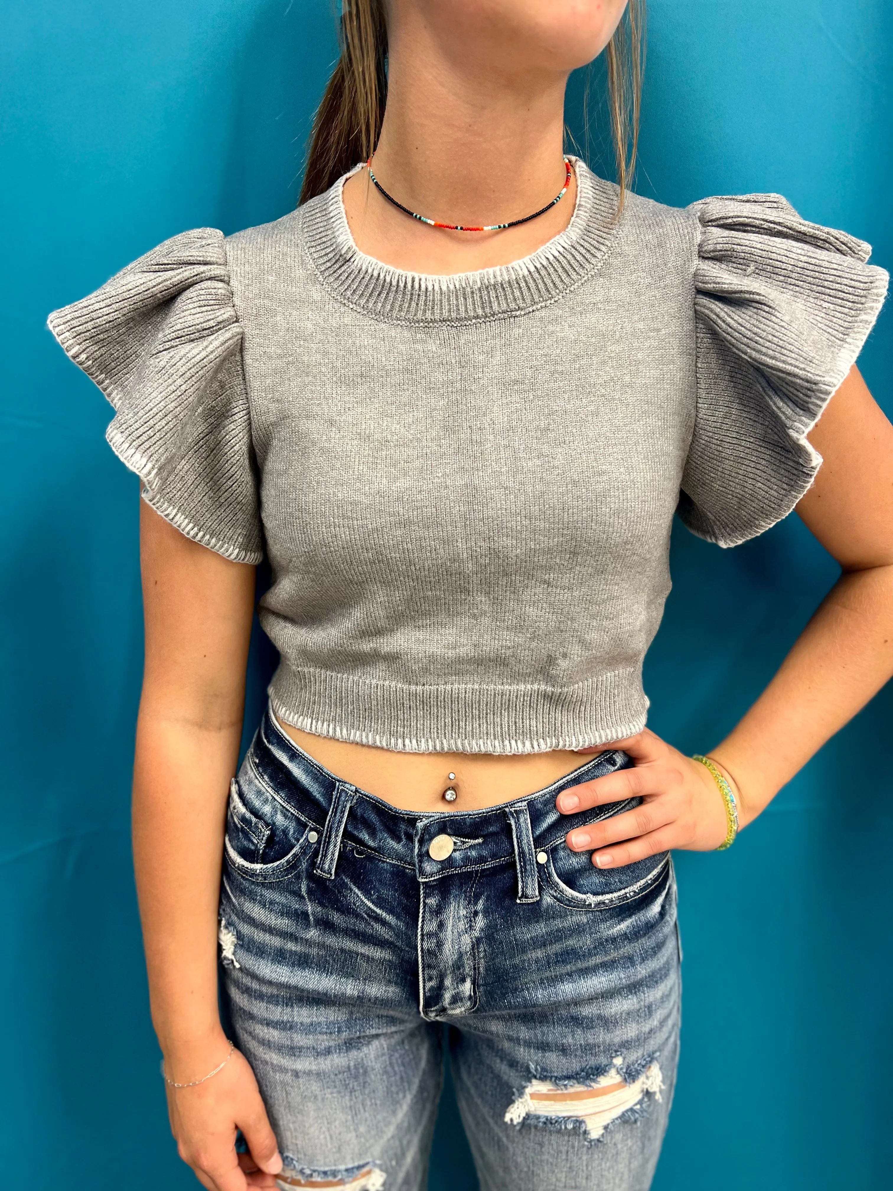 Wardrobe Staple Grey Cropped Sweater