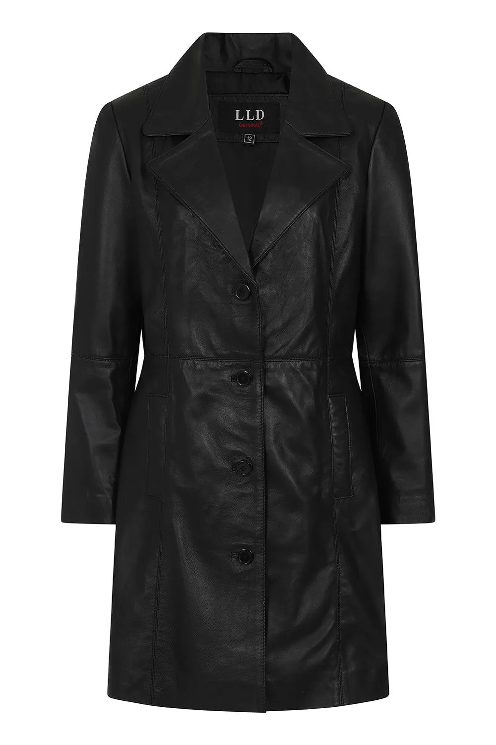 Women's Beautiful  Length Leather Coat - DONNA (Macy)