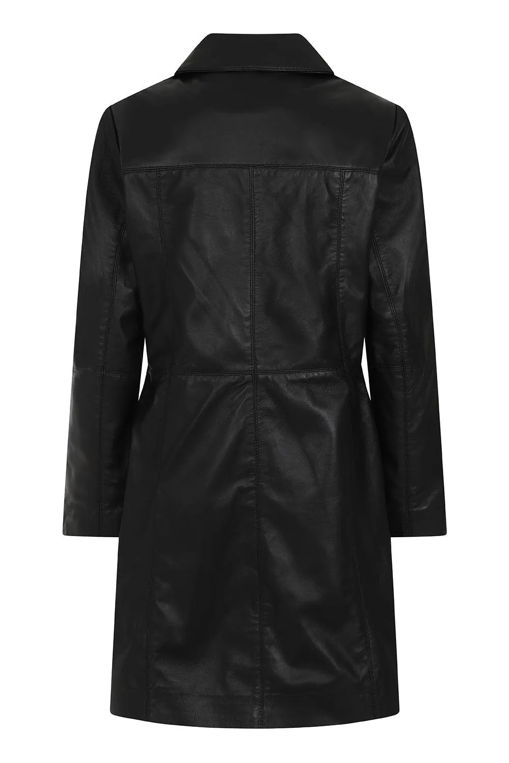 Women's Beautiful  Length Leather Coat - DONNA (Macy)