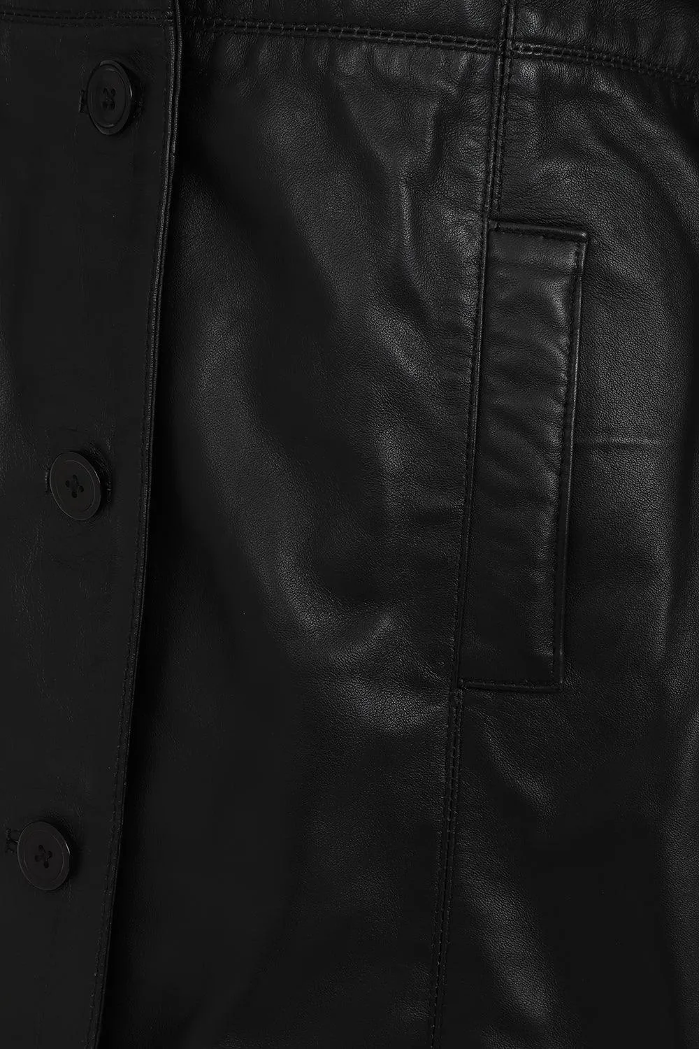 Women's Beautiful  Length Leather Coat - DONNA (Macy)