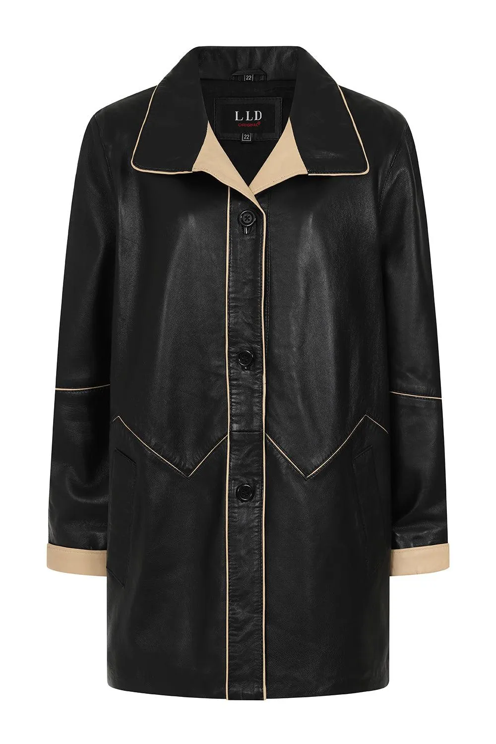 Women's Beautiful  Length Leather Coat - 'JOSIE'