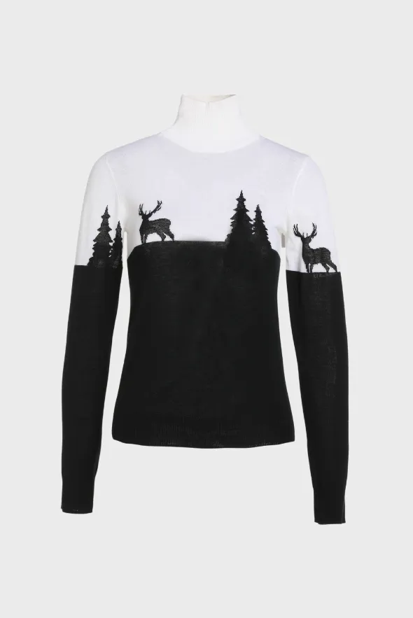 Women's Merino 'Deer & Tree' Sweater