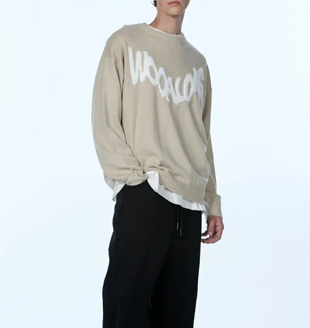 WOOALONG  |Crew Neck Stripes Unisex Nylon Street Style U-Neck