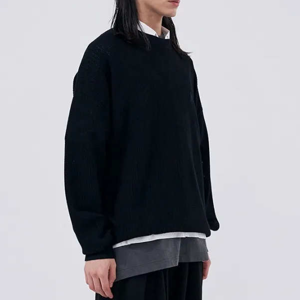 WOOALONG  |Unisex Street Style Long Sleeves Plain Logo Sweaters