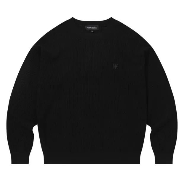 WOOALONG  |Unisex Street Style Long Sleeves Plain Logo Sweaters