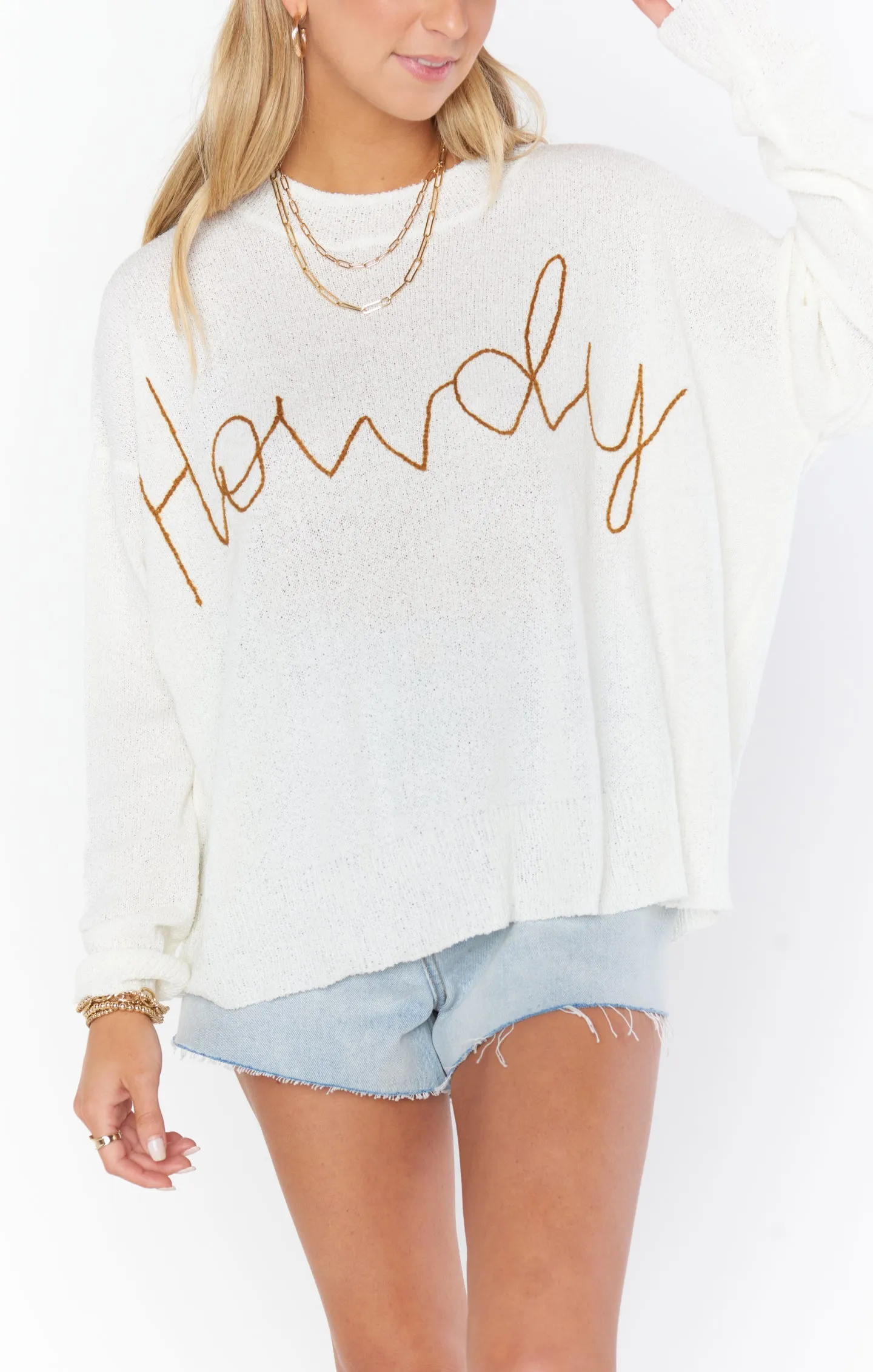 Woodsy Sweater ~ Cognac Howdy Knit