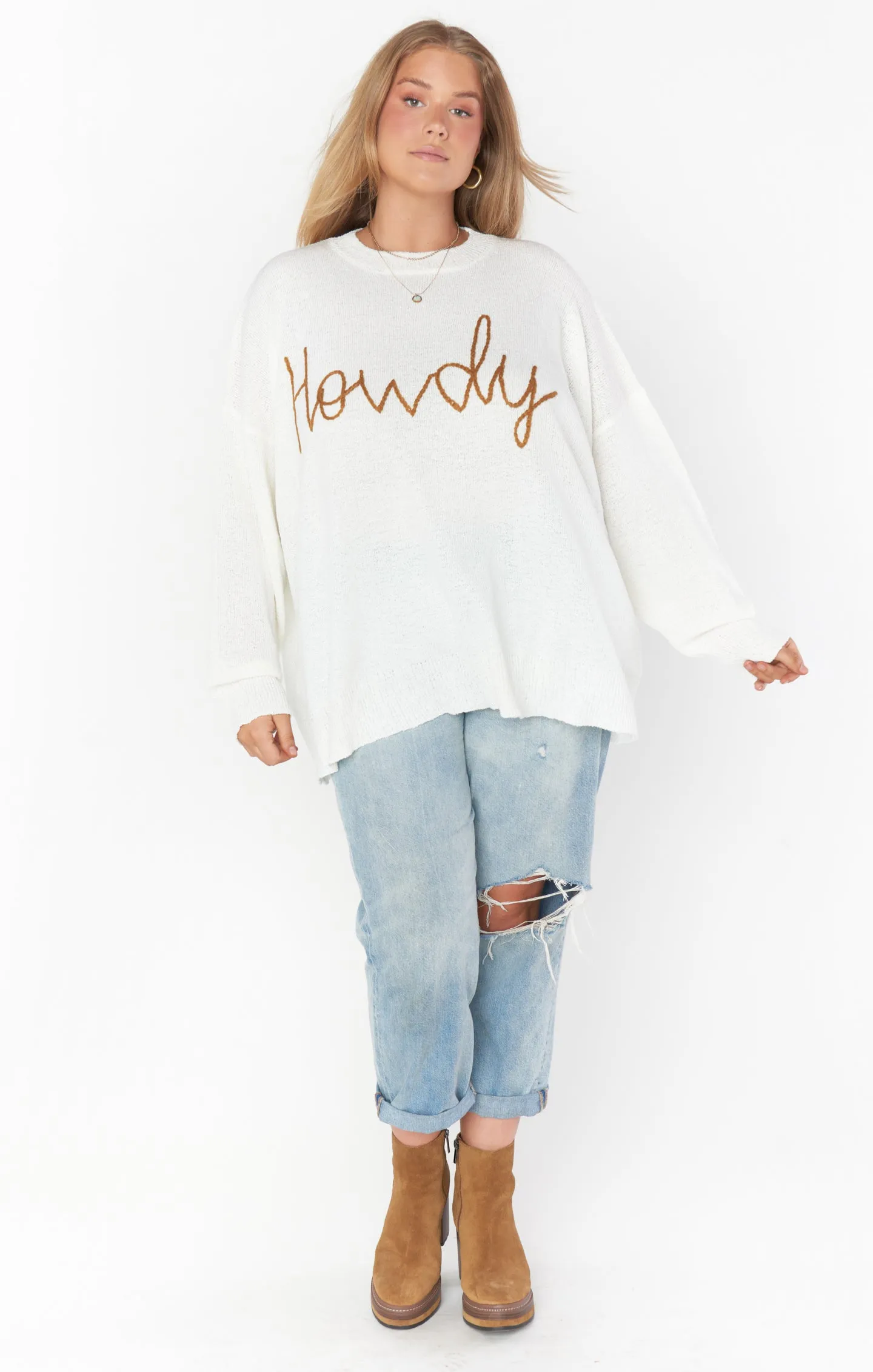 Woodsy Sweater ~ Cognac Howdy Knit