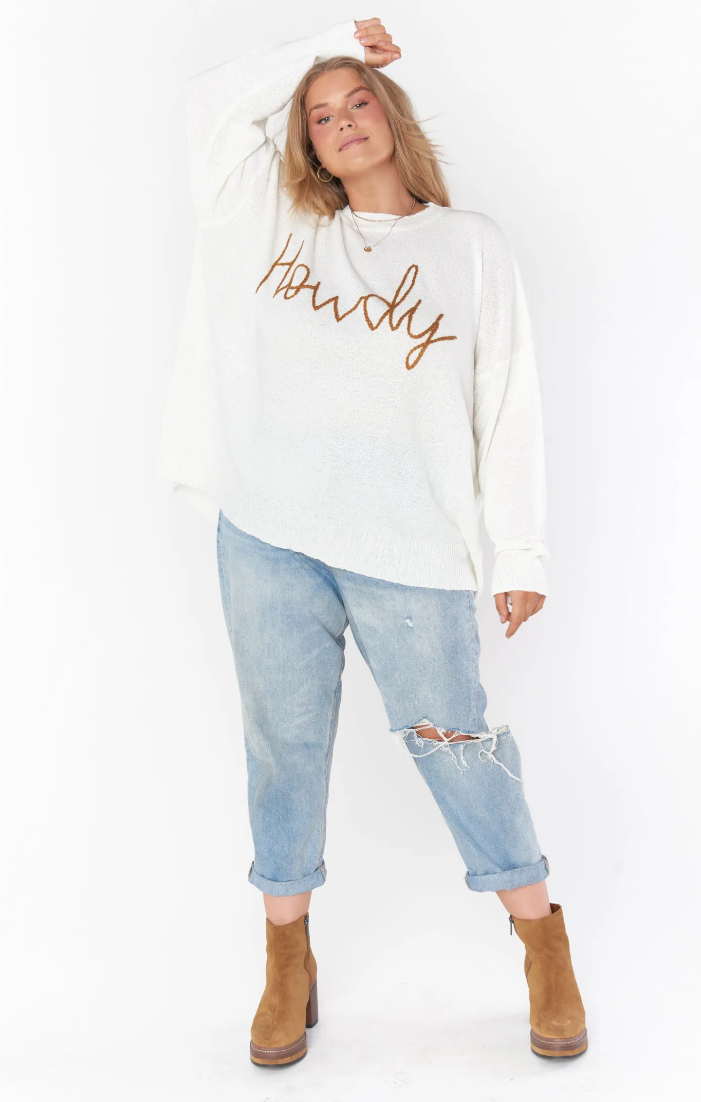 Woodsy Sweater ~ Cognac Howdy Knit